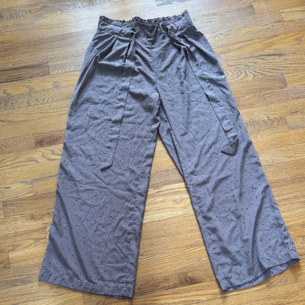 Mine Textured Brown Flowy Pants, size Large